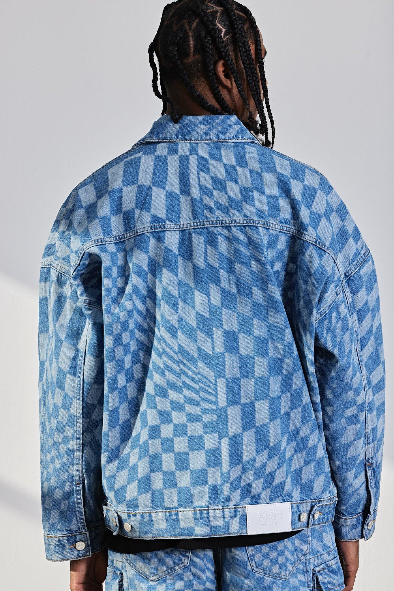 Checkered 2024 jean jacket